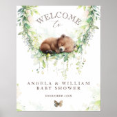 Poster Adventure Woodland Bear Baby shower Bienvenue (Devant)