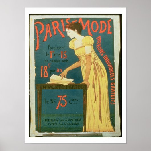 Poster adverteren abonnementen op "Paris Mode" M (Voorkant)