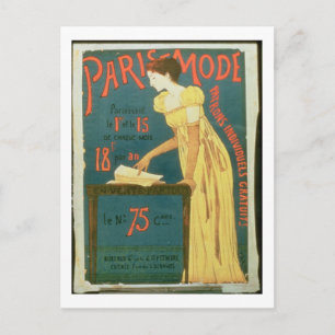 Poster adverteren abonnementen op "Paris Mode" M Briefkaart