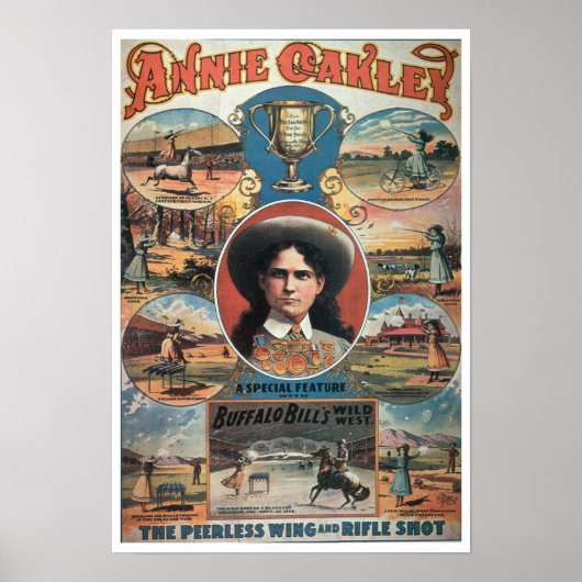 Poster adverteren Annie Oakley met Buffa (Voorkant)