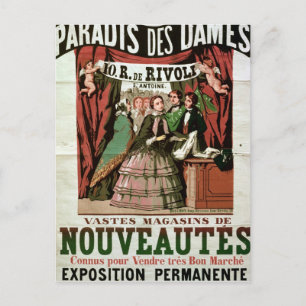 Poster adverteren "Au Paradis des Dames" Briefkaart