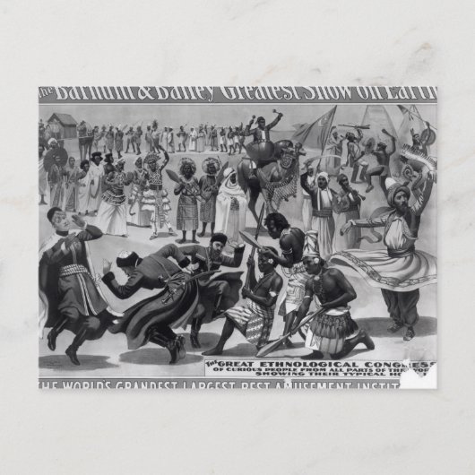 Poster adverteren: "De Barnum en Bailey Briefkaart (Voorkant)
