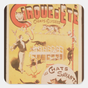 Poster adverteren de Cirque d'Ete in de Vierkante Sticker