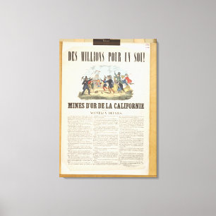 Poster adverteren de goudmijnen in Californië Canvas Afdruk