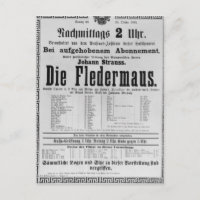 Poster adverteren Die Fledermaus door Johann
