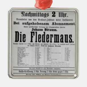 Poster adverteren Die Fledermaus door Johann Metalen Ornament