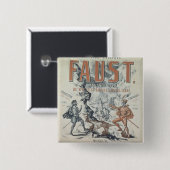 Poster adverteren "Faust" Vierkante Button 5,1 Cm (Voorkant /achterkant)