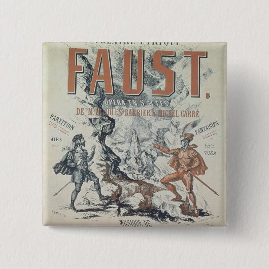 Poster adverteren "Faust" Vierkante Button 5,1 Cm (Voorkant)