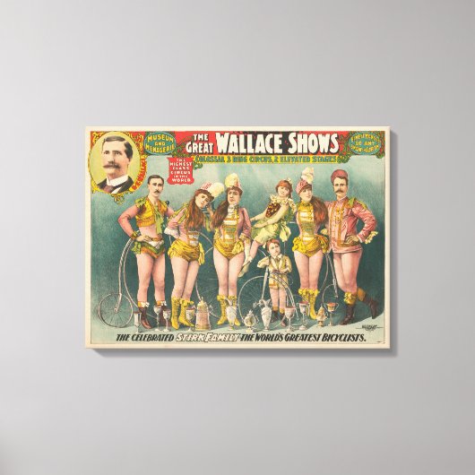 Poster Adverteren het grote Wallace Shows Circus Canvas Afdruk (Voorkant)