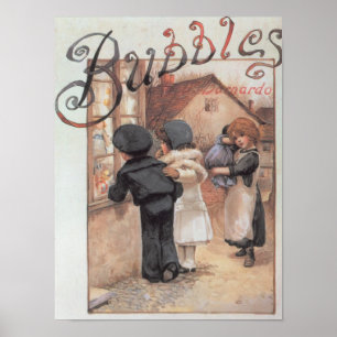 Poster adverteren het tijdschrift "Bubbles"