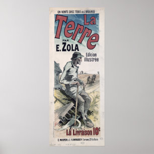 Poster adverteren "La Terre" door Emile Zola, 1889