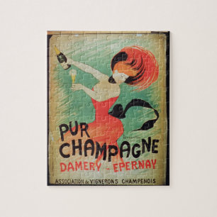Poster adverteren "Pur Champagne" uit Damery, E Legpuzzel