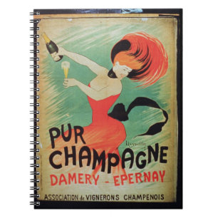 Poster adverteren "Pur Champagne" uit Damery, E Notitieboek