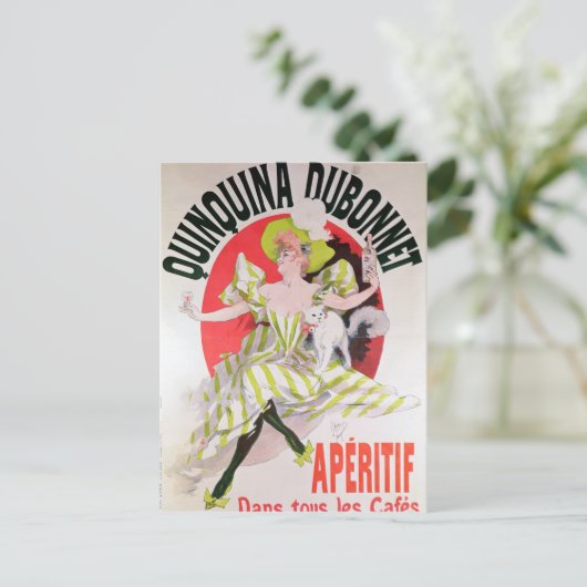 Poster adverteren Quinquina Dubonnet" Briefkaart (Staand voorkant)