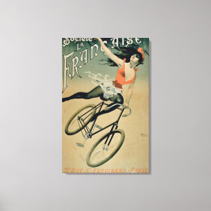 Poster adverteren "Societe La Francaise", Parijs ( Canvas Afdruk