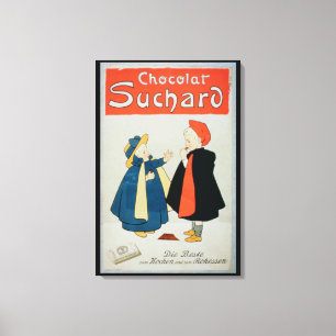 Poster adverteren "Suchard Chocolate" (kleur verli Canvas Afdruk