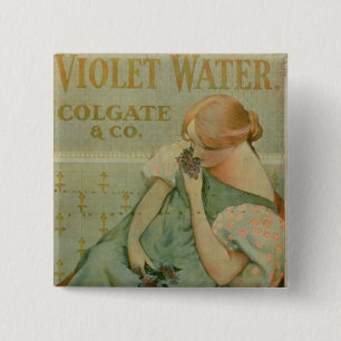 Poster adverteren "Violet Water" door Colgate & Co Vierkante Button 5,1 Cm