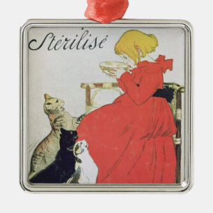 Poster adverteren zuiver gesteriliseerde melk metalen ornament