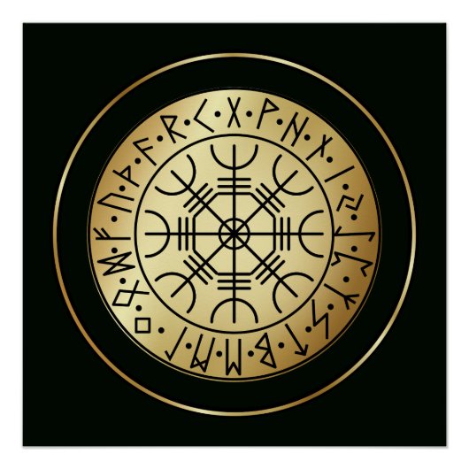 Poster AEgishjálmr - Casque viking de la protection Awe N (Devant)