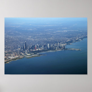 Poster Aerial Downtown Chicago 11x16