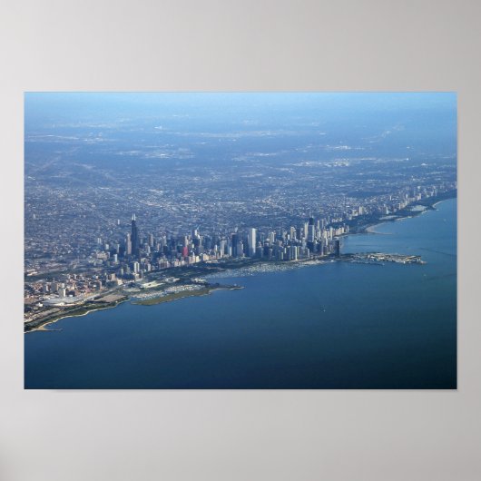Poster Aerial Downtown Chicago 11x16 (Devant)
