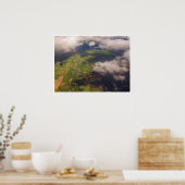 Poster Aerial Patchwork of Irish Farmland and Clouds (Cuisine)