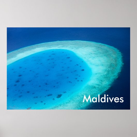 Poster Aerial view of Maldives atoll (Devant)