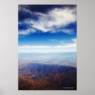 Poster Aerial view of red brown mountains