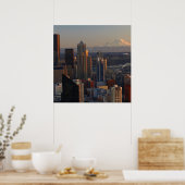 Poster Aerial view of Seattle city skyline 2 (Cuisine)