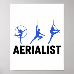 Poster Aerialiste Yoga Soie Aérienne Gymnastes Acrots Tra