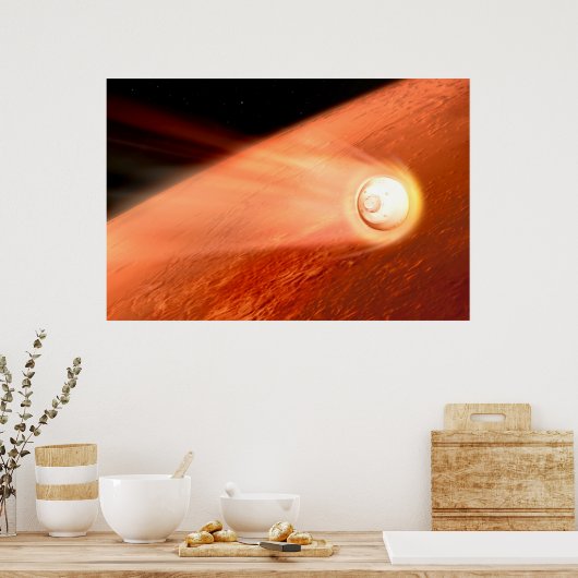 Poster Aérocoque Avec Perpersévérance Rover Descente Vers (Cuisine)