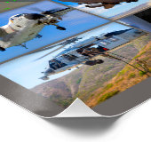 POSTER AÉRONEF AMÉRICAIN "MONTAGE" (Coin)