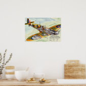 Poster Aéronef britannique Spitfire de la Seconde Guerre (Cuisine)