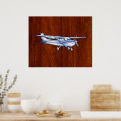 Poster Aéronef classique Chrome comme Cessna sur l'acajou (Cuisine)