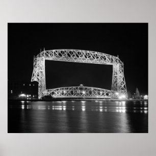 Poster Aéronef Lift Bridge photo noir et blanc