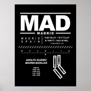 Poster Aéroport Adolfo Suárez Madrid-Barajas MAD