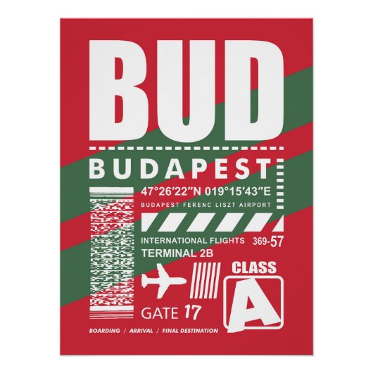 Poster Aéroport BUD de Budapest (Devant)