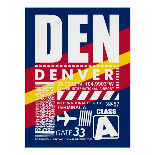 Poster Aéroport de Den Denver (Devant)