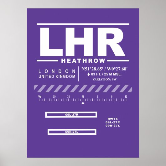 Poster Aéroport de Londres Heathrow LHR (Devant)