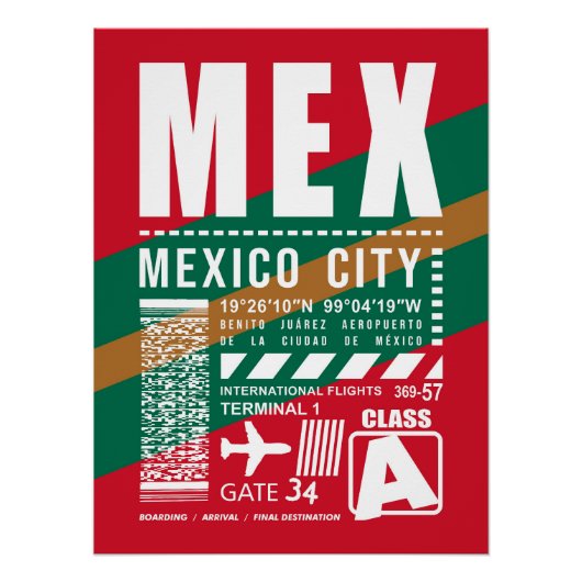 Poster Aéroport de Mexico (Devant)