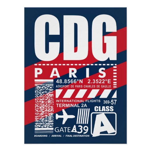 Poster Aéroport de Paris CDG (Devant)