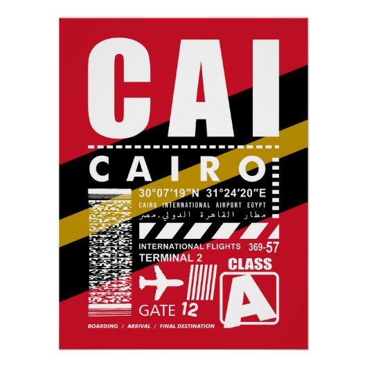 Poster Aéroport du Caire CAI (Devant)