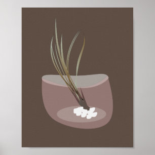 Poster Aéroport en Terrarium Brown Pink Wall Art