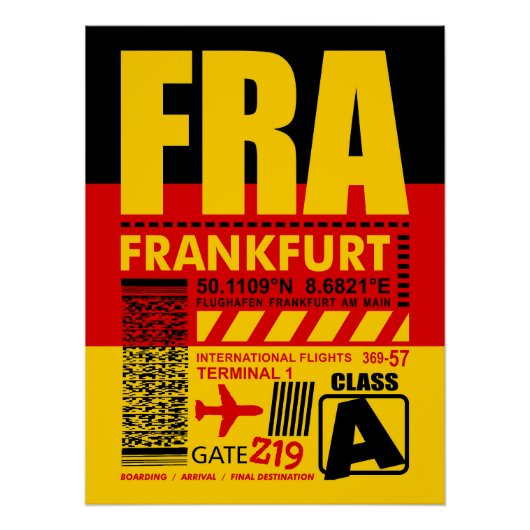 Poster Aéroport FRA de Francfort (Devant)