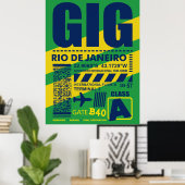 Poster Aéroport GIG Rio de Janeiro (Bureau à domicile)