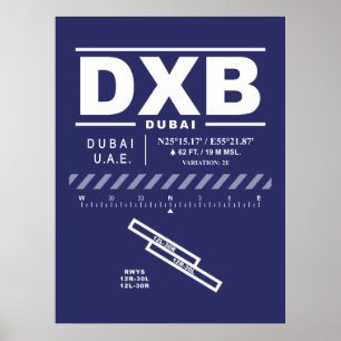 Poster Aéroport international de Dubaï DXB