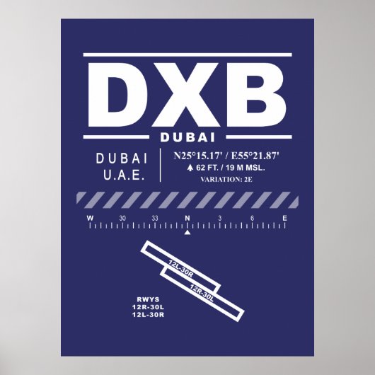 Poster Aéroport international de Dubaï DXB (Devant)
