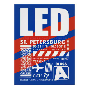 Poster Aéroport LED Pulkovo Saint-Pétersbourg
