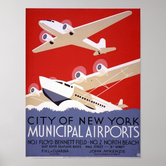 POSTER AÉROPORTS MUNICIPAUX DE NEW YORK (Devant)