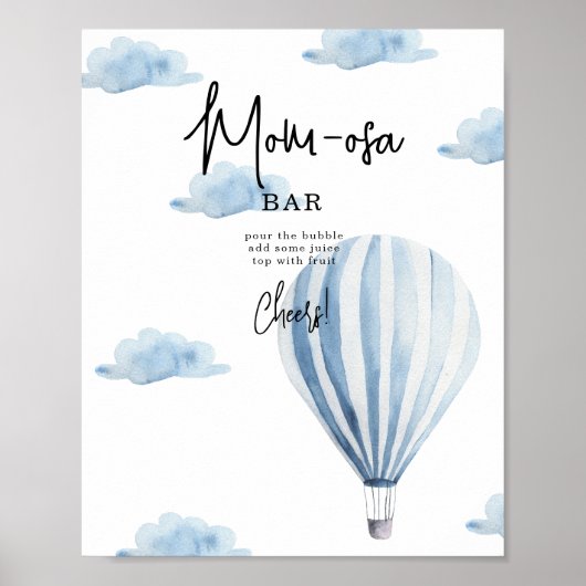 Poster Aerostat Bleu - bar mimosas (Devant)